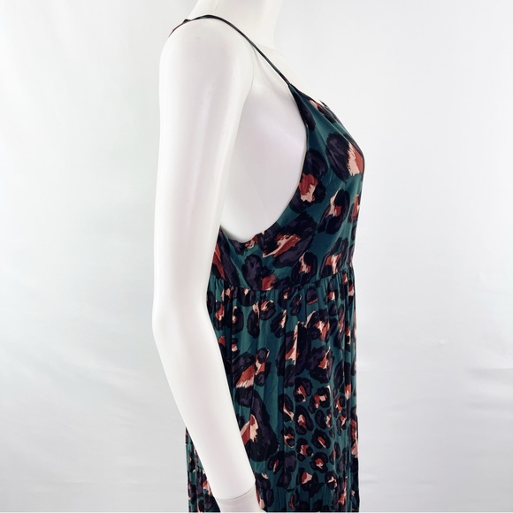 Leopard Print Midi Dress - Green and Pink - Picture 5 of 8